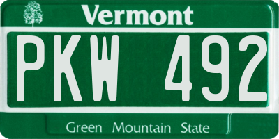 VT license plate PKW492