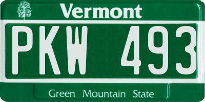 VT license plate PKW493