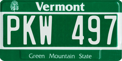 VT license plate PKW497