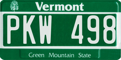 VT license plate PKW498