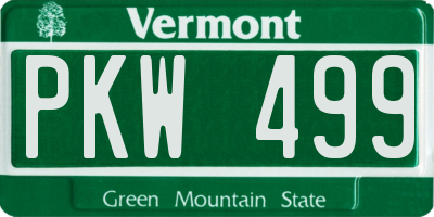 VT license plate PKW499