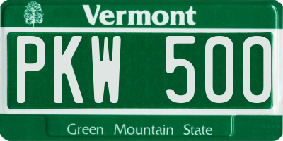 VT license plate PKW500