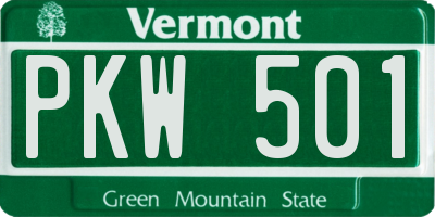 VT license plate PKW501