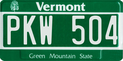 VT license plate PKW504