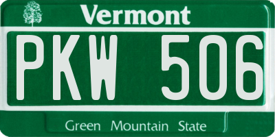 VT license plate PKW506