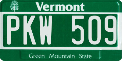 VT license plate PKW509