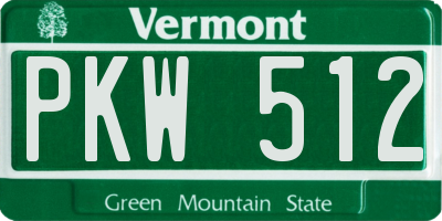 VT license plate PKW512