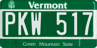 VT license plate PKW517