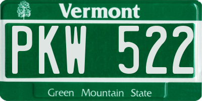 VT license plate PKW522