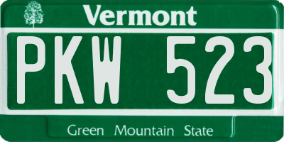 VT license plate PKW523