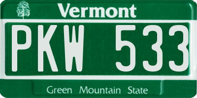 VT license plate PKW533