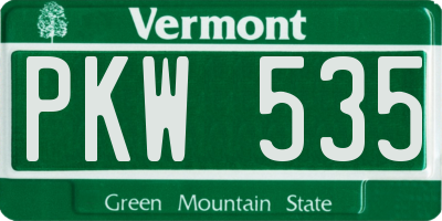 VT license plate PKW535