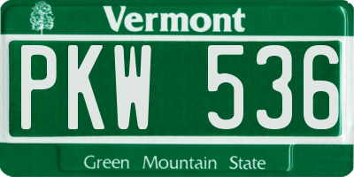 VT license plate PKW536