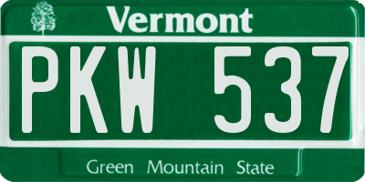 VT license plate PKW537