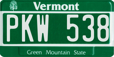 VT license plate PKW538