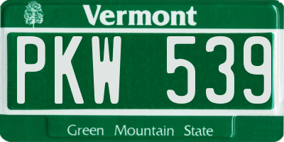 VT license plate PKW539