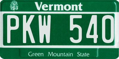 VT license plate PKW540