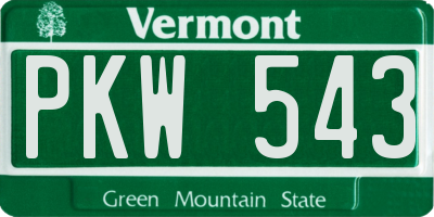 VT license plate PKW543