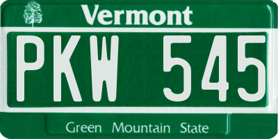 VT license plate PKW545