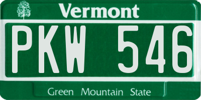 VT license plate PKW546