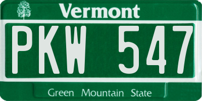 VT license plate PKW547