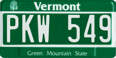 VT license plate PKW549