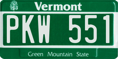 VT license plate PKW551