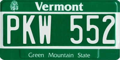 VT license plate PKW552
