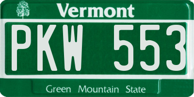 VT license plate PKW553