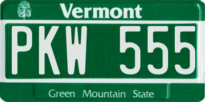 VT license plate PKW555