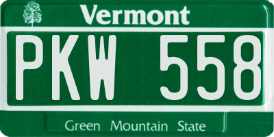 VT license plate PKW558
