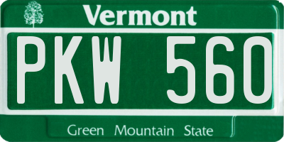 VT license plate PKW560