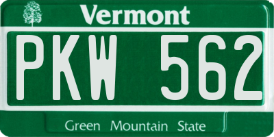 VT license plate PKW562