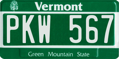 VT license plate PKW567
