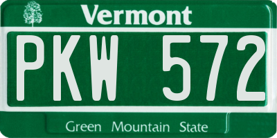 VT license plate PKW572