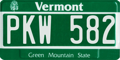 VT license plate PKW582