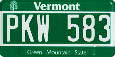 VT license plate PKW583