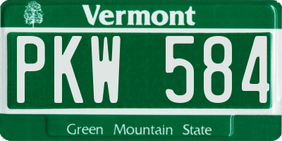 VT license plate PKW584