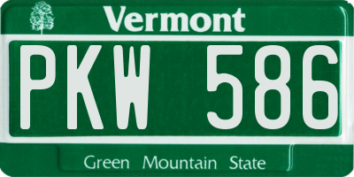 VT license plate PKW586