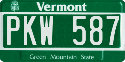 VT license plate PKW587