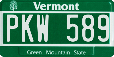 VT license plate PKW589