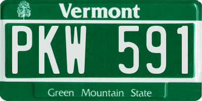 VT license plate PKW591