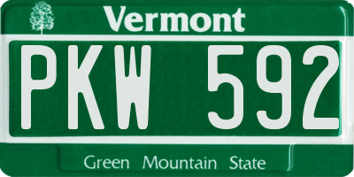 VT license plate PKW592