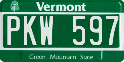 VT license plate PKW597