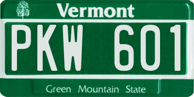 VT license plate PKW601