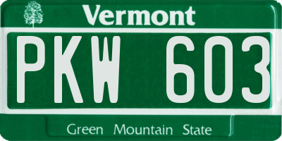VT license plate PKW603