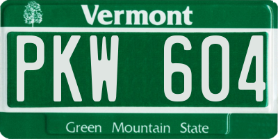 VT license plate PKW604