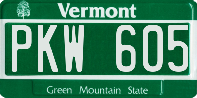 VT license plate PKW605
