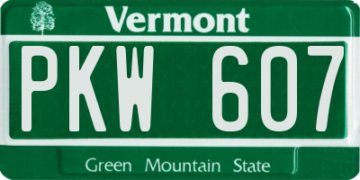 VT license plate PKW607