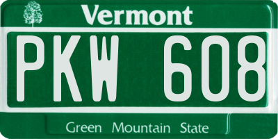 VT license plate PKW608